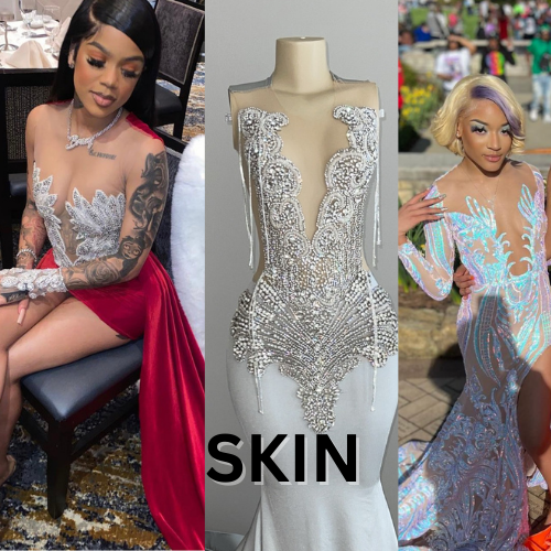 4 Skintone Illusion Mesh Tulle Fabric for Prom & wedding Dresses
